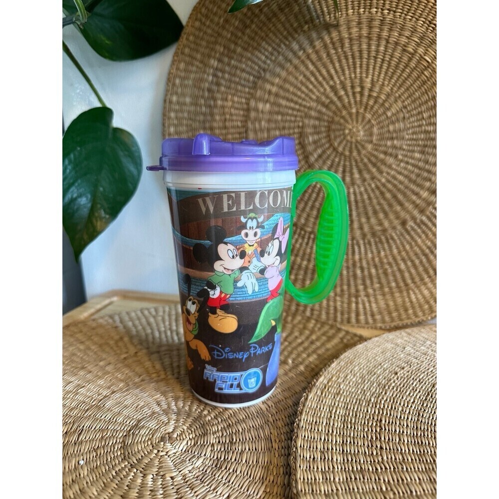 Vintage 1990's Disney Parks Plastic Cups W/ Lid